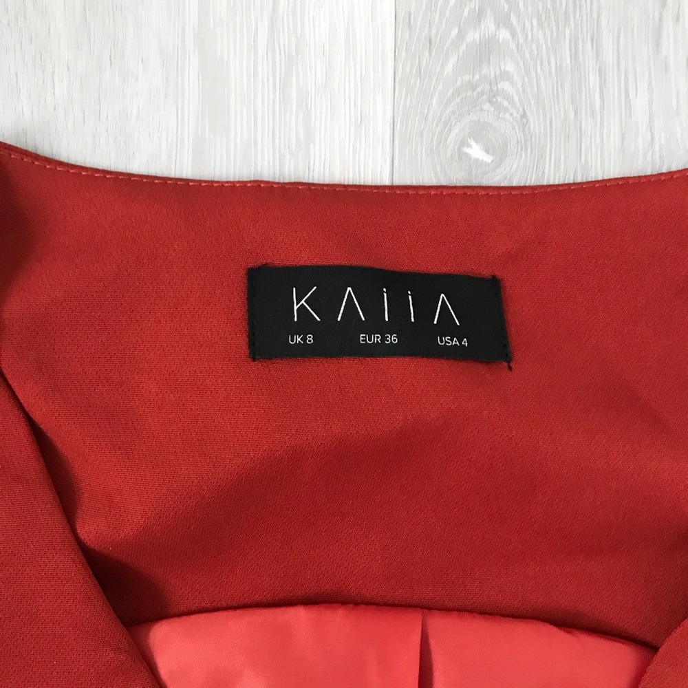 KAIIA ASOS RED TAILORED VEST BUTTON V NECK WOMENS 4 - Picture 2 of 7